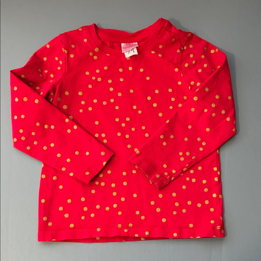 Hanna Andersson Red Shirt with Gold Dots